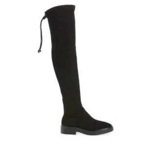 New! Stuart Weitzman Mara OTK Platform Boot Black Suede Size 12 B S6928 DD363 - Picture 1 of 8