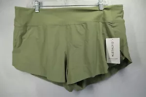 NEWT Athleta Run Shorts Lined Quick Dry Outdoor Pockets Size XL 38X3.5 Green - Picture 1 of 9