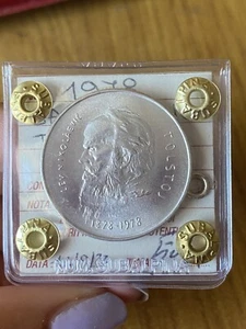 República San Marino 1000 Liras Tolstoy 1978 Plata Sellada) FDC - Imagen 1 de 3