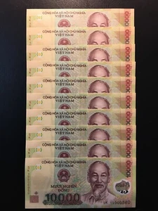 Lot 10 Notes Of Vietnam 10000 Dong Polymer 2015 - 2022 Pick 119 UNC - GEM UNC - Picture 1 of 2