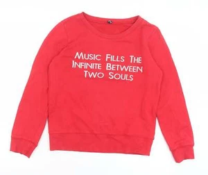 BSX Girls Red 100% Cotton Pullover Sweatshirt Size M Pullover - Music - Picture 1 of 12