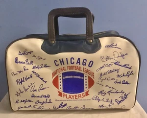 Vintage 1969 NFL Chicago Bears Gym Duffle Bag GALE SAYERS DICK BUTKUS More RARE - Picture 1 of 24