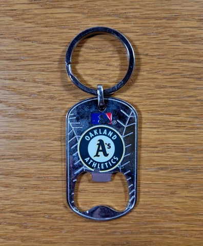 OAKLAND A's 2008 Team Logo MLB Baseball Metal Bottle Opener Key Ring Key Chain Cover