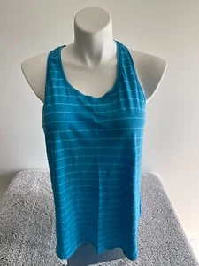 TEK GEAR DryTek Wicking Racer Back Tank Top Blue Striped Cotton Blend XXL - Picture 1 of 5