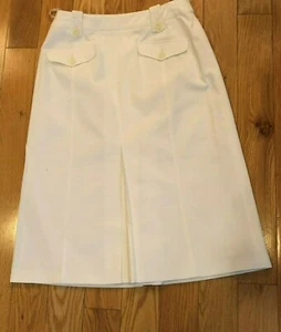 EUC Basler Weekend Women's 99% Cotton White Skirt Front pleat Sz S/M EU 36 - Picture 1 of 3