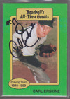 1987 signiert Hygrade Baseball's All-Time Greats Carl Erskine (verstorben)