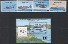 VANUATU:1992 50th Anniv. of the Outbreak of World War II set+MS SG592-5+MS MNH