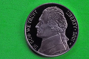 2001-S Deep Cameo Jefferson Nickel US GEM Proof Münze - Bild 1 von 1