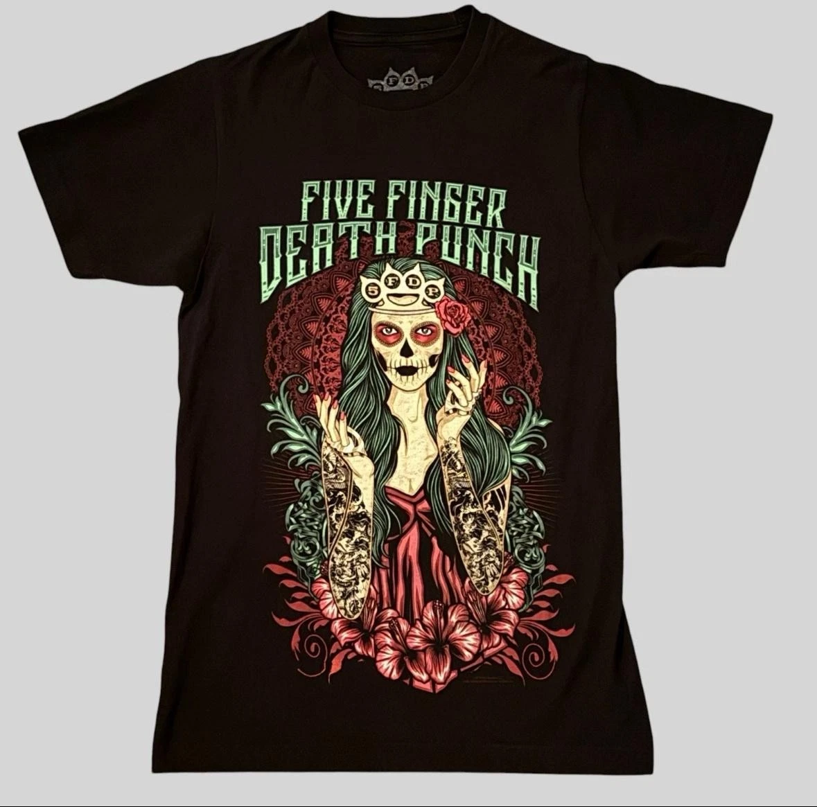 Five Finger Death Punch T-Shirt - War Head Band Logo Official Tee, Black Unisex