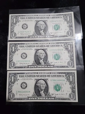 Lot Of 3 1963 1 Dollar Green Seal  Very Good Condition Combined Shipping  - Image 1 of 4