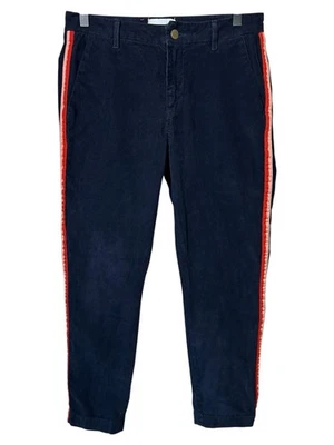 Pantalones Sundry Anthropologie para mujer azul marino pana a rayas talla 26 nuevos sin etiquetas Foto 1 de 4