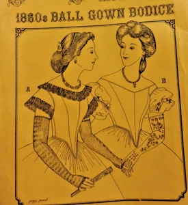 Vintage Past Patterns #704 Size 10-20 B: 33-41; 1860 Ball Gown Bodice Uncut FF - Picture 1 of 5