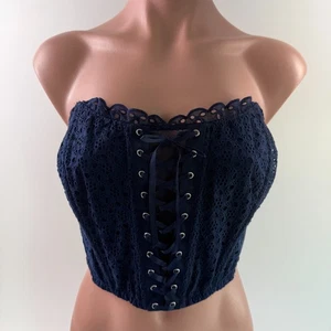 Victoria's Secret Dream Angels trägerloses Korsett-Top Stickerei blau XL neu mit Etikett - Bild 1 von 12