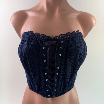 Victoria's Secret Dream Angels Bordado Sin Tirantes Deshuesado Corsé Top Azul XS NUEVO CON ETIQUETAS Foto 1 de 4