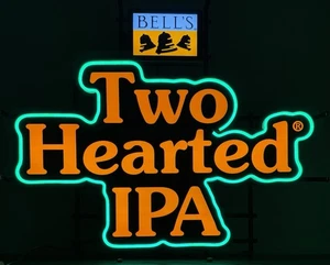 Letrero iluminado LED IPA de dos corazones Bell’s Brewing (Comstock, MI) - NUEVO EN CAJA - Imagen 1 de 7