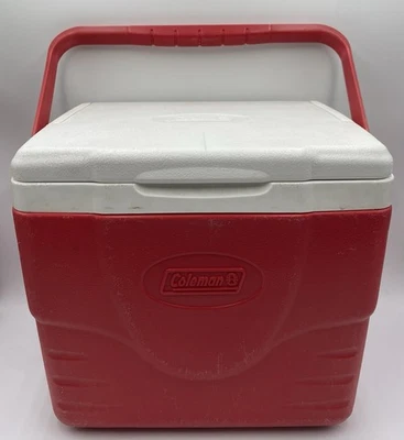 Lonchera refrigeradora personal Coleman 9 QT vintage roja y blanca modelo 6209 Foto 1 de 4