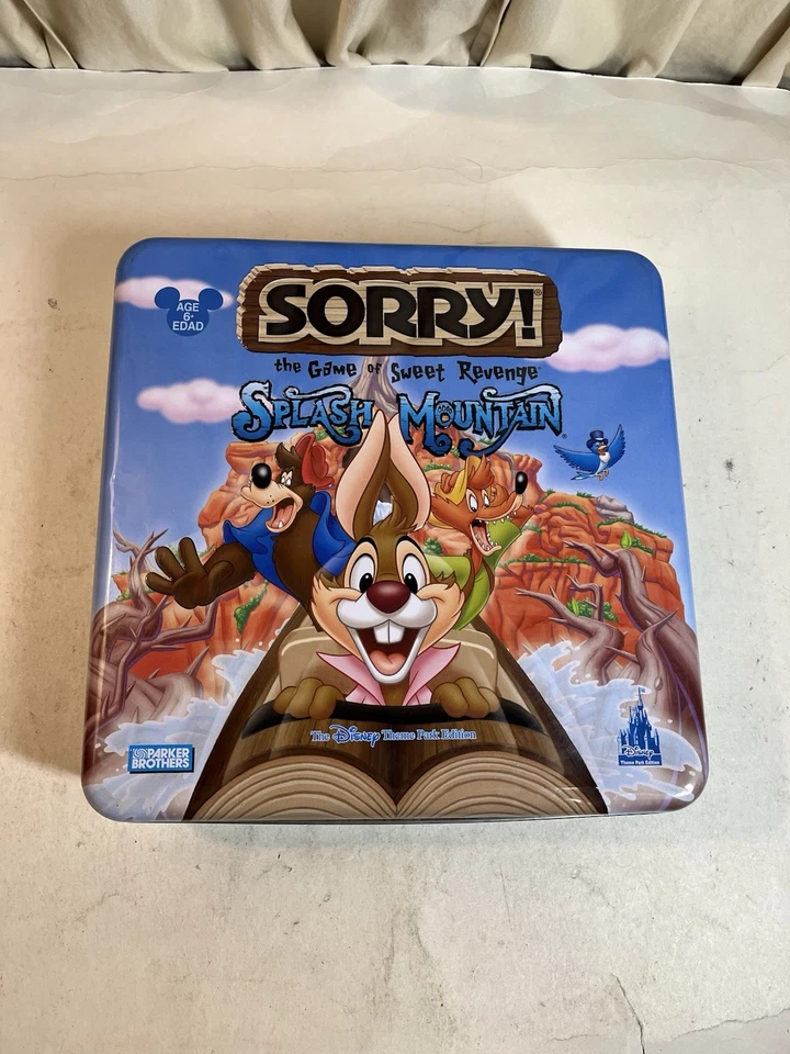 Sorry! Splash Mountain Board Game Disney Park Edition Tin 2005 No Instructions - Image 1 of 4