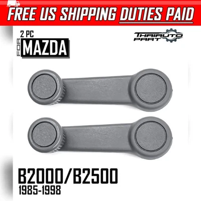 L+R Window Crank Handle Gray For Mazda B2000 B2200 B2500 B2600 1985-1998 - Image 1 of 4