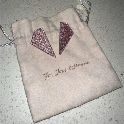 Pendientes gruesos geométricos brillantes Robin rosa For Love & Lemons  Foto 1 de 4