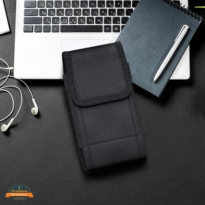 Universal Phone Holster with Belt Clip Loops & Card Slot Canvas Vertical Pouch - Image 1 of 4