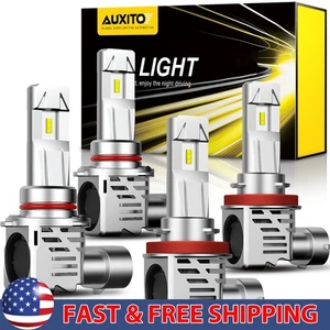 H11 Auxito 9005 LED Bulb Headlight Xenon White Bulb 6500K High Low Beam 2/4/6X - Picture 1 of 10