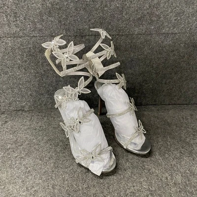 WILD DIVA Berlin-527 Rhinestone Strap Heel Sandals Women's Size 6.5 - Image 1 of 4