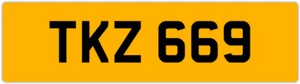 TKZ 669 T 3x3 DATELESS PRIVATE NUMBER PLATE TOM TONY TEL TOD TODD TAM TAJ TRACE - Picture 1 of 1