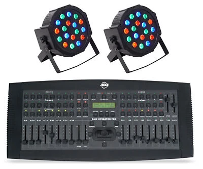 American DJ ADJ DMXOPERATOR PRO 136-Channel DMX Lighting Controller+2) Up-Lights - Image 1 of 4