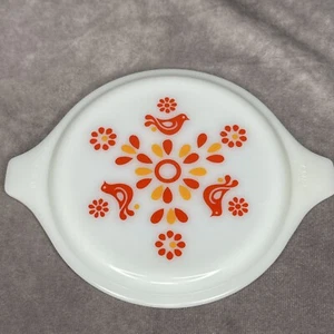 Pyrex Friendship Pattern Oval Casserole Baking Dish Lid Vintage 1960s 20-c 18 - Picture 1 of 6