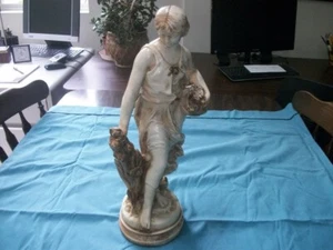 HIP MOREAU Statue by ALEXANDER BACKER CO Chalkware - Girl holding basket - Picture 1 of 12