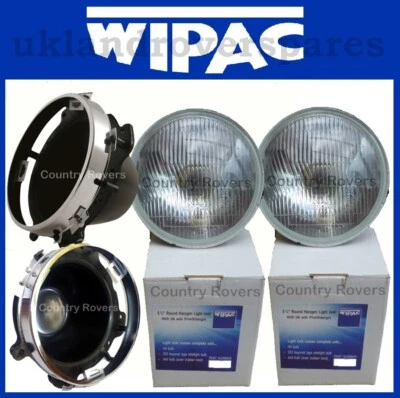 CLASSIC CAR 5 3/4 or 5.75 INCH HEADLIGHT & BOWL KIT. ONE PAIR. WIPAC - Image 1 of 4
