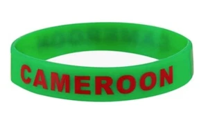 CAMEROON Wristband Bracelet Silicone Rubber National Country Flag Unisex Sport F - Picture 1 of 9