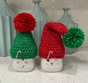 Christmas Marshmallow Mug Hat Set, His & Her Marshmallow Hats, Candy Cane - Picture 1 of 1