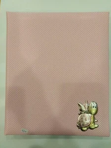 ALBUM PORTAFOTO (20CM X 25CM) BIMBA ROSA CON DISEGNO IN ARGENTO 925 , NUOVO - Imagen 1 de 1