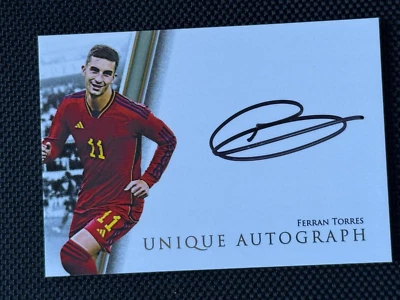 Futera 2024 FX World Football Unique Autograph Spain Ferran Torres On Card 1/1 - Image 1 of 2