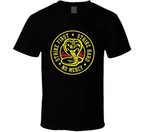 Cobra Kai Strike First Karate Kid T Shirt - Picture 1 of 2