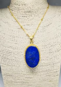 Lapis Lazuli Gemstone Handmade Necklace Wholesale Golden Plated Jewelry - Picture 1 of 4