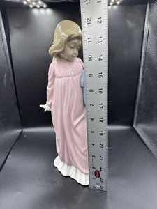 Lladro Zaphin Bianca & Her Bear Figurine Girl Teddy Bear Porcelain Made In Spain - Picture 1 of 8