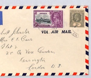 ANTIGUA/LEEWARD ISLANDS *Mixed Franking* Air KGV 1935 1s SILVER JUBILEE YW452 - Picture 1 of 9