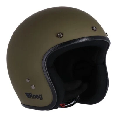 Casco jett Roeg army ECE-R22.06 omologato, approved jet helmet fibra vetro brown - Immagine 1 di 4
