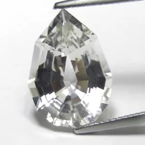 12,54 kt glänzender natürlicher weißer Topas 17,5 x 12,5 x 8,6 mm Birne Edelstein nach Maßschliff - Bild 1 von 4