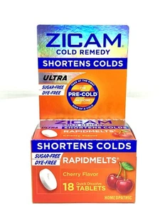 Zicam Ultra Cold Remedy Zinc Rapidmelts 18 tablets Cherry Flavor exp 8/25 - Picture 1 of 6