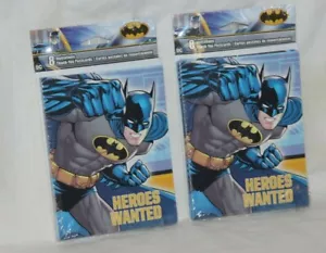 (2) "Heroes Wanted" Batman (8) Birthday Invitations and Thank you Cards - Picture 1 of 3