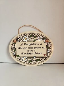 Genuine Trinity Pottery Wall Plaque Gift A Daughter Is A Little Girl & Friend  - Picture 1 of 7