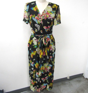 RICKIE FREEMAN for TERI JON Floral Belted Long Dress- SZ 10