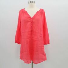 GDM Tunic Blouse Shirt Womens US4/6 F38 Coral Red Lightweight Grain de Malice