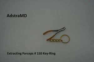 Dental Student Dentist Hygienist Forceps Key Ring Gift Stainless & Gold Plated - Picture 1 of 4