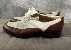 Nebuloni Damengröße 7 1/2 Medium Leder handgefertigt in Italien klassische Golfschuhe - Bild 1 von 6