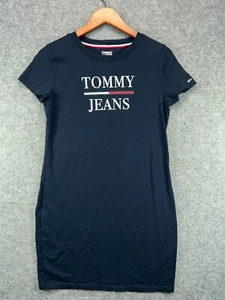 Tommy Jeans T-Shirt Kleid Damen Small Blau Spruch Kurzarm Freizeit Damen - Bild 1 von 13