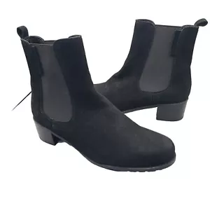 Stuart Weitzman Ankle Boots Women Chelsea Bootie black Suede Pull-on Sz 7.5 new - Picture 1 of 10